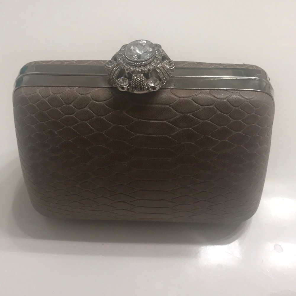 Faux leather Gem evening clutch